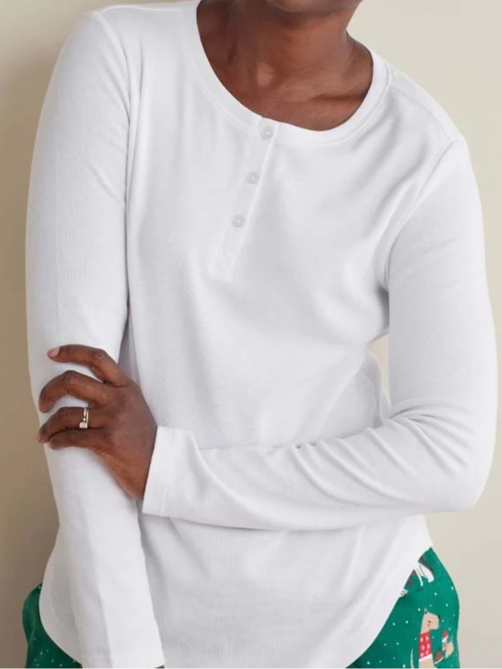 NWT The Company Store Pajama Henley Top